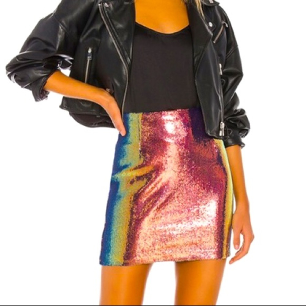Heartloom Dean Holo Sequin Mini Skirt in Aurora